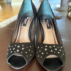 Beautiful Black Crystal Nina Heels